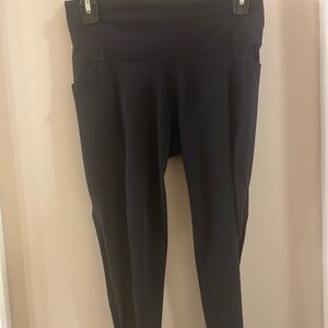 Black Athleta leggings Sheer leg panels